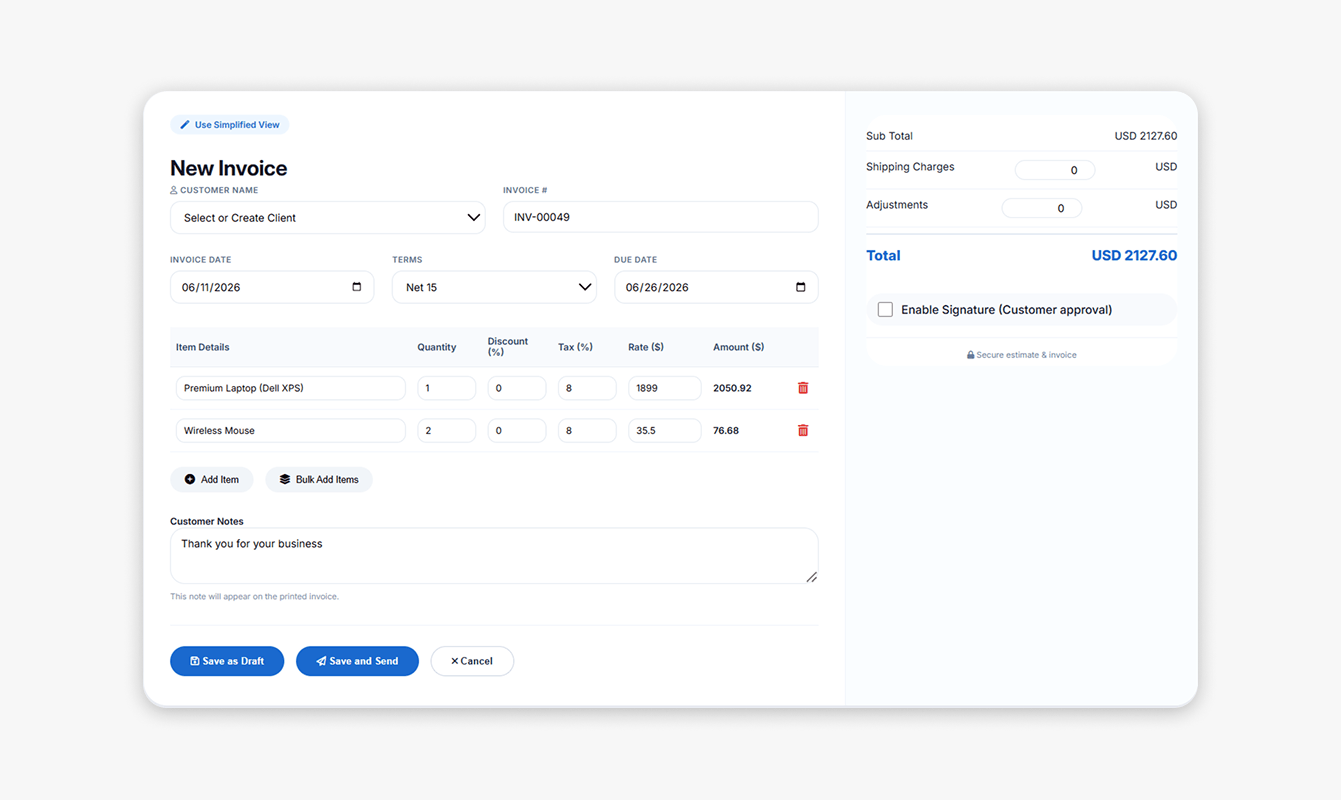 Add Customer Details